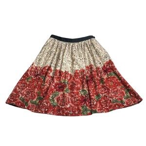 Anthropologie Edme & Esyllte Skirt Womens 4 Floral Beaded Cottagecore Coquette